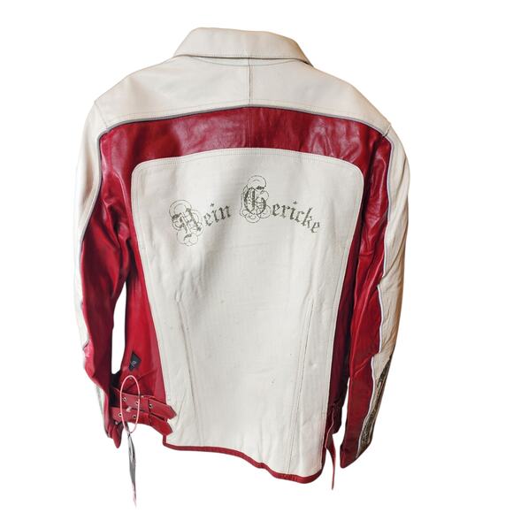 Hein Gericke Leather Motorcycle Jacket Size 14 Racing Quilted Lining Retro Biker - Picture 13 of 16